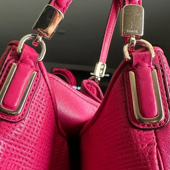 2014 Coach Madison Phoebe Hot Pink Leather 3 Compartment Shoulder Bag & Wallet💖 - Picture 5 of 12